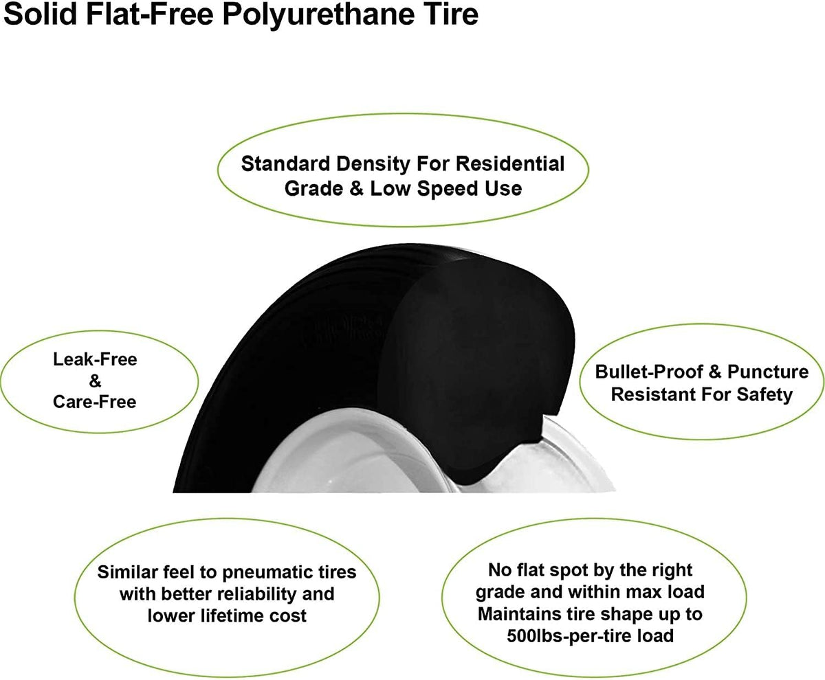 Ribbed 4.80/4.00-8 Solid Flat-Free Wheelbarrow Cart Wheel U969