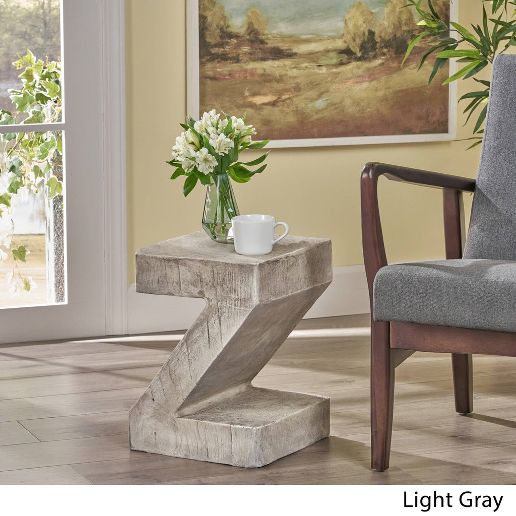 16 in. Light Gray Concrete Accent Table K72709