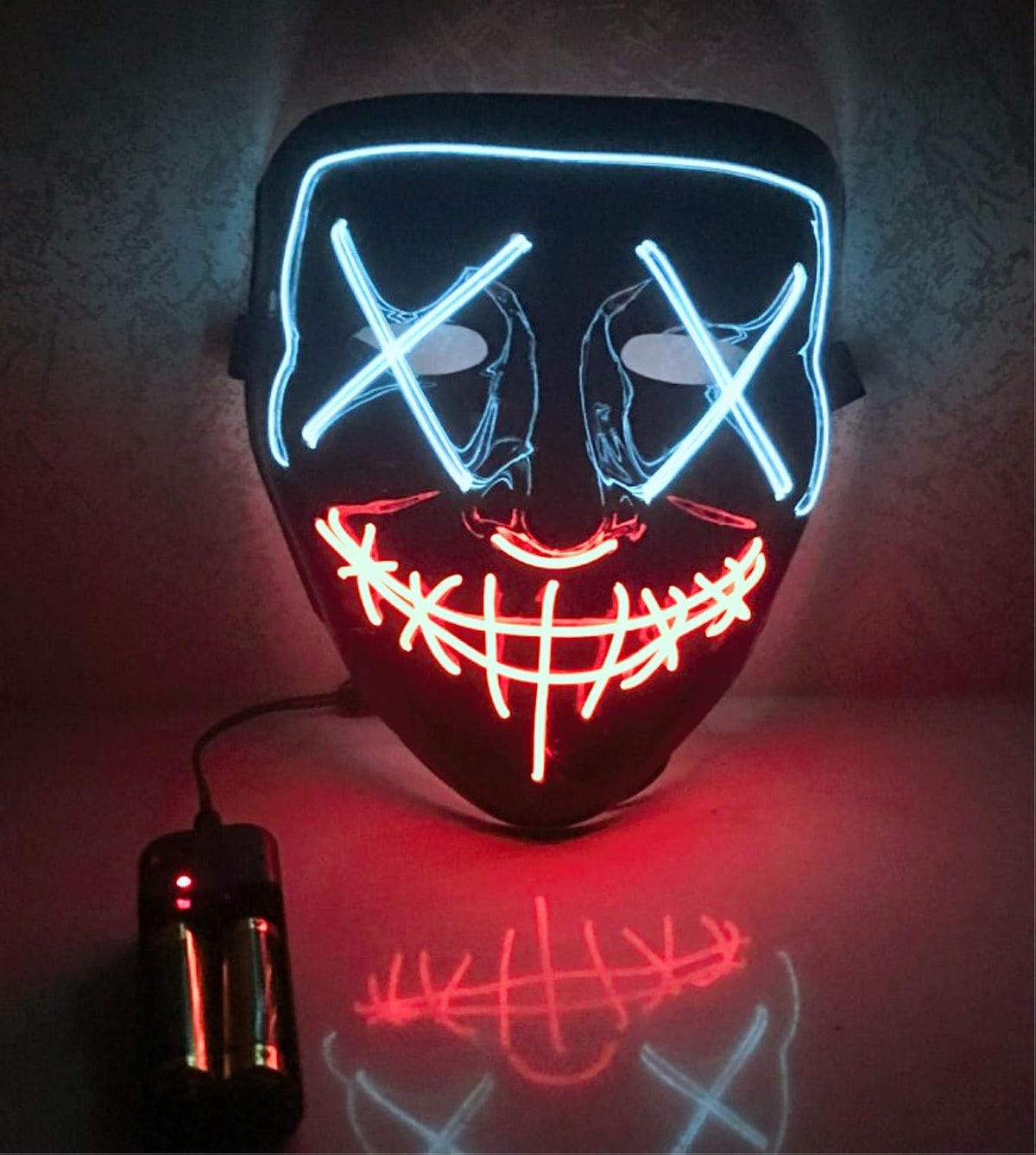 Blue Sound Induction Light Up Halloween Mask O697