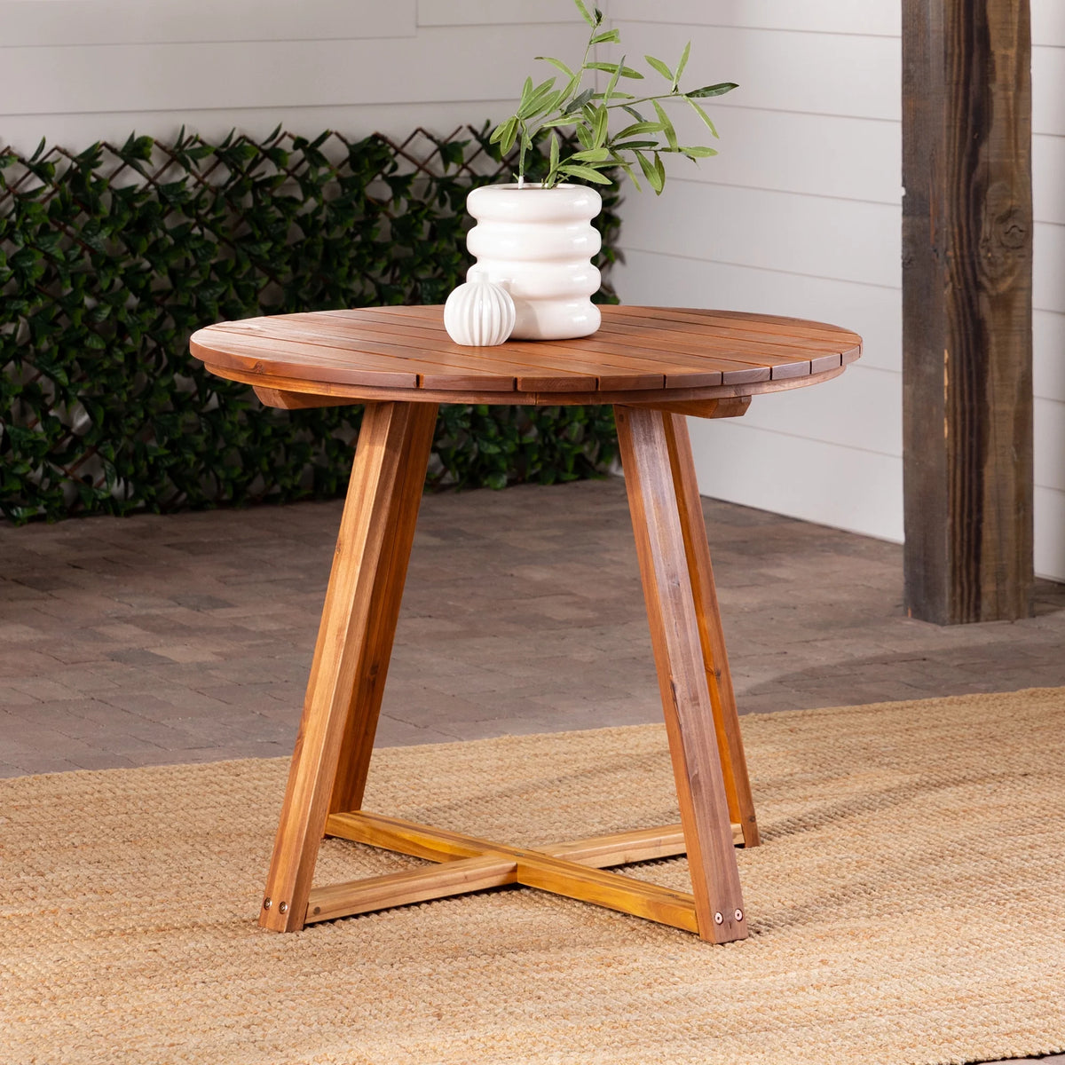 30” Solid Acacia Wood Outdoor Dining Table Q3601