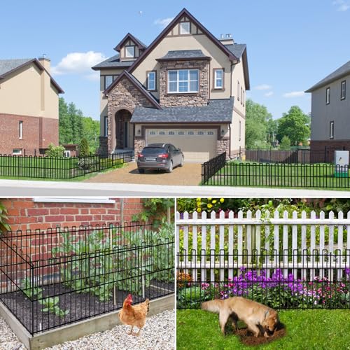 No Dig Animal Barrier Fence, 13in x 37ft Rustproof Metal Garden Edging Y3980