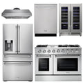 48 Gas Range, Range Hood, Refrigerator with Water and Ice Dispenser, Dishwasher, Wine Cooler W2860