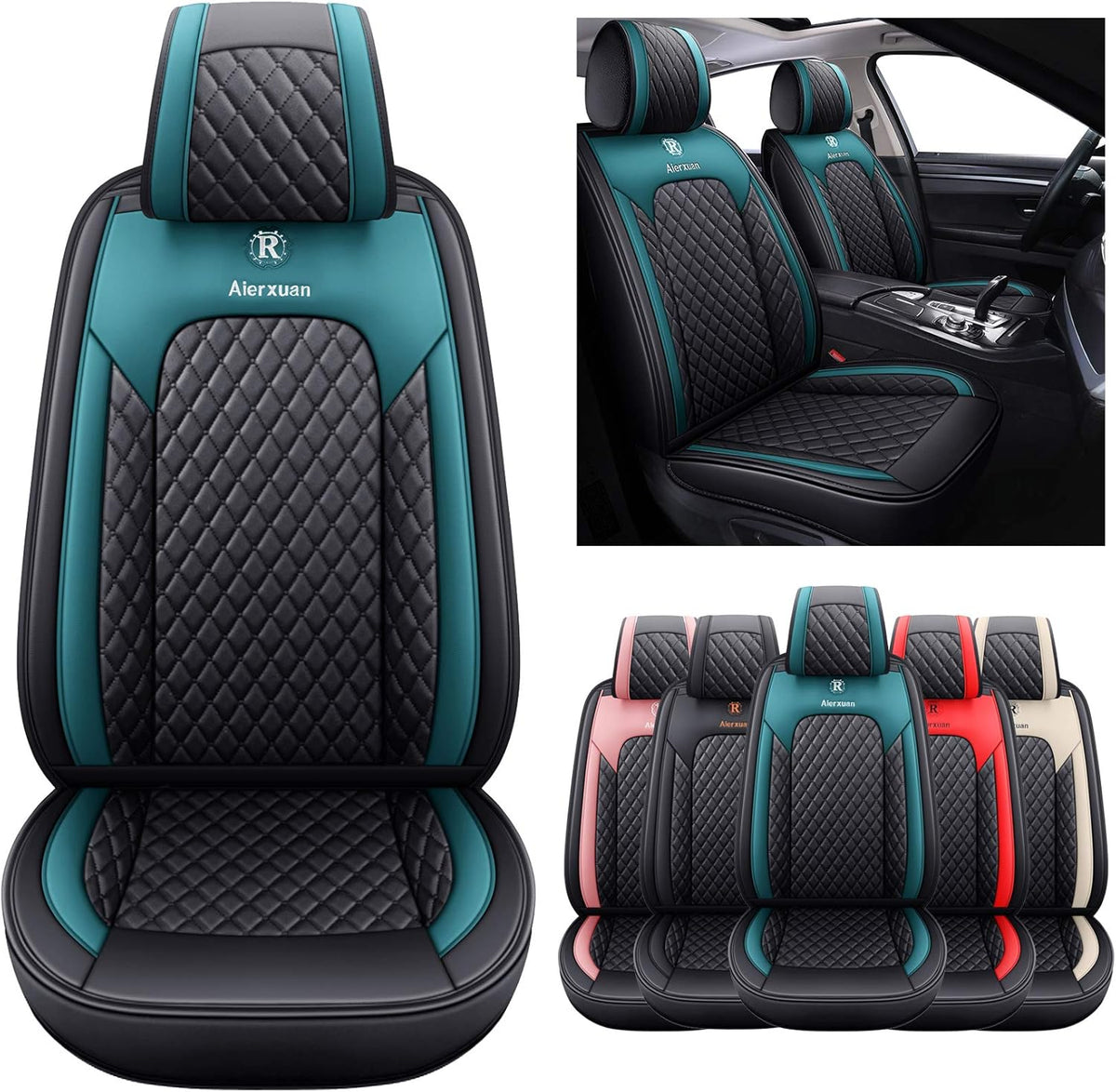 2 PCS Front Leather Waterproof Universal Seat Covers I93601