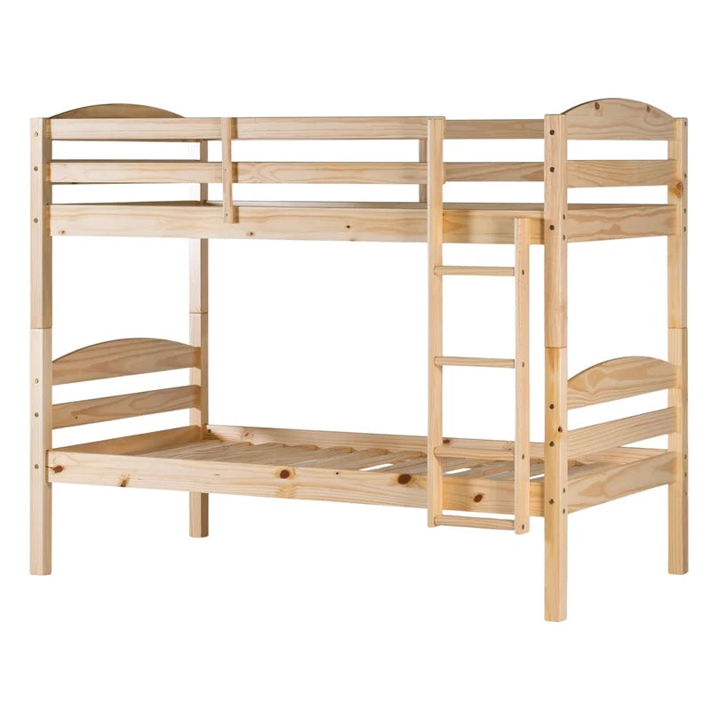 Solid Wood Twin-over-Twin Bunk Bed Frame I505