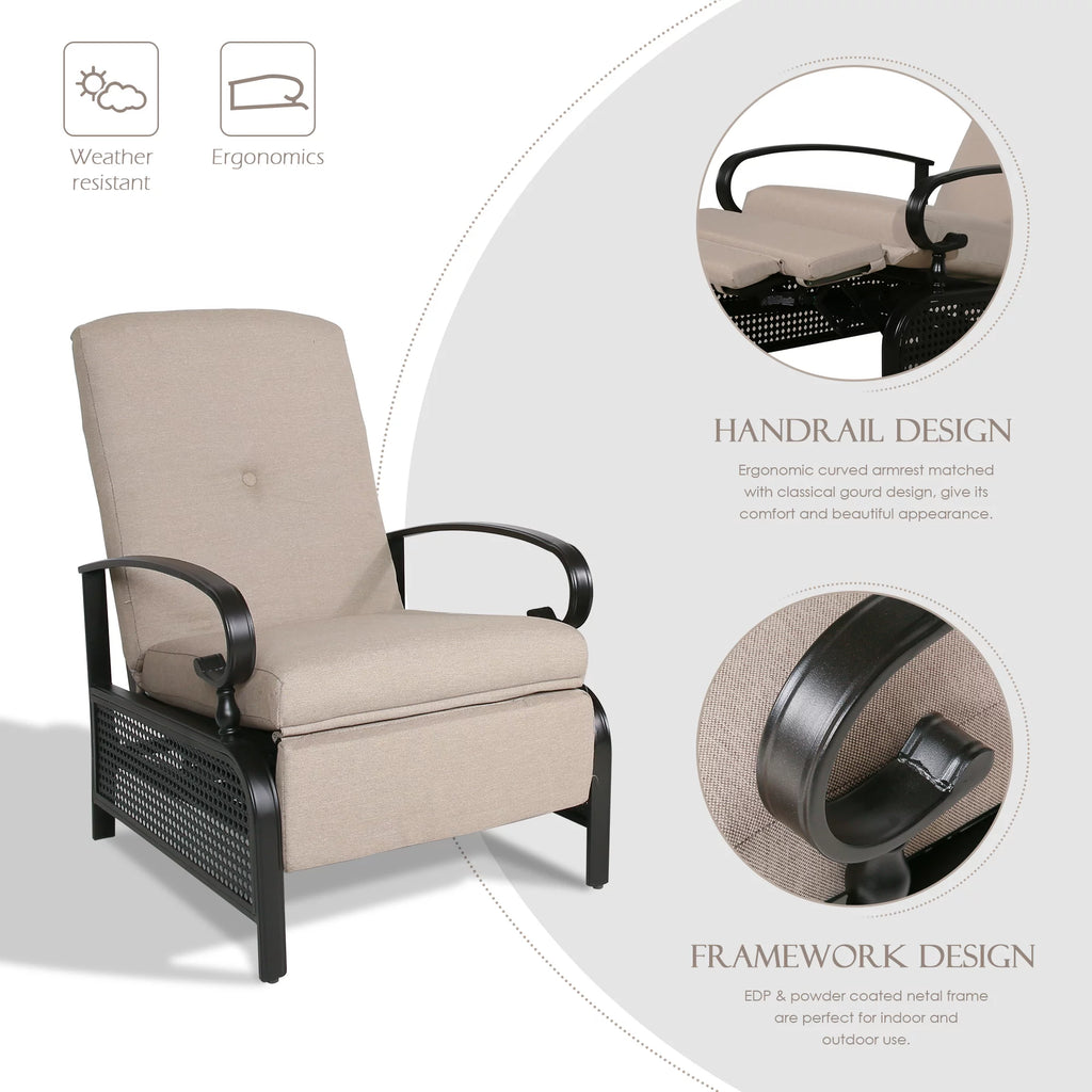3 Pieces Metal Recliner Conversation Set E561805