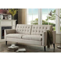 Cream Linen Tuxedo Arm Sofa L16541