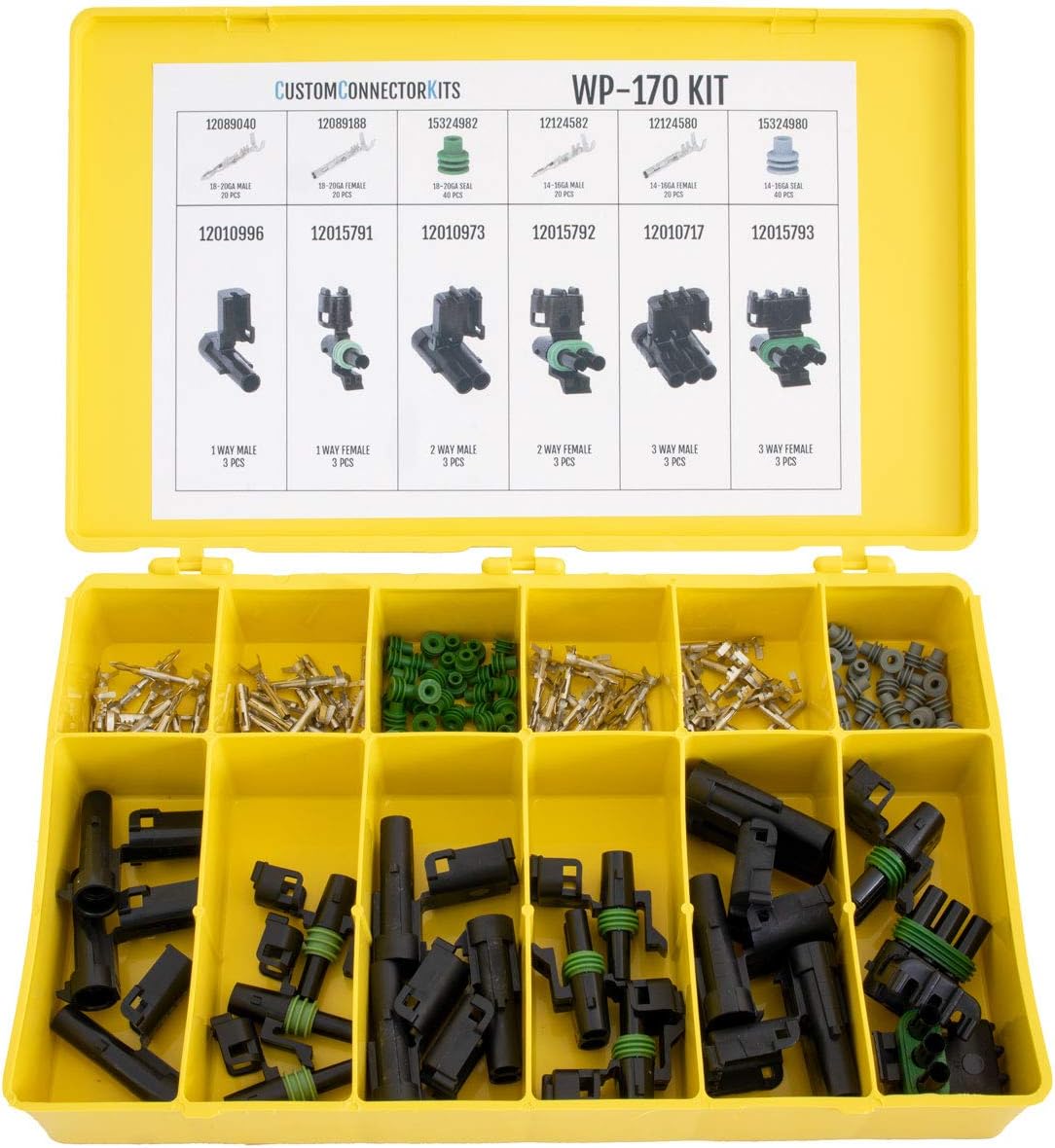 178 Piece Sealed Weatherproof Automotive Electrical Connector Kit U89671