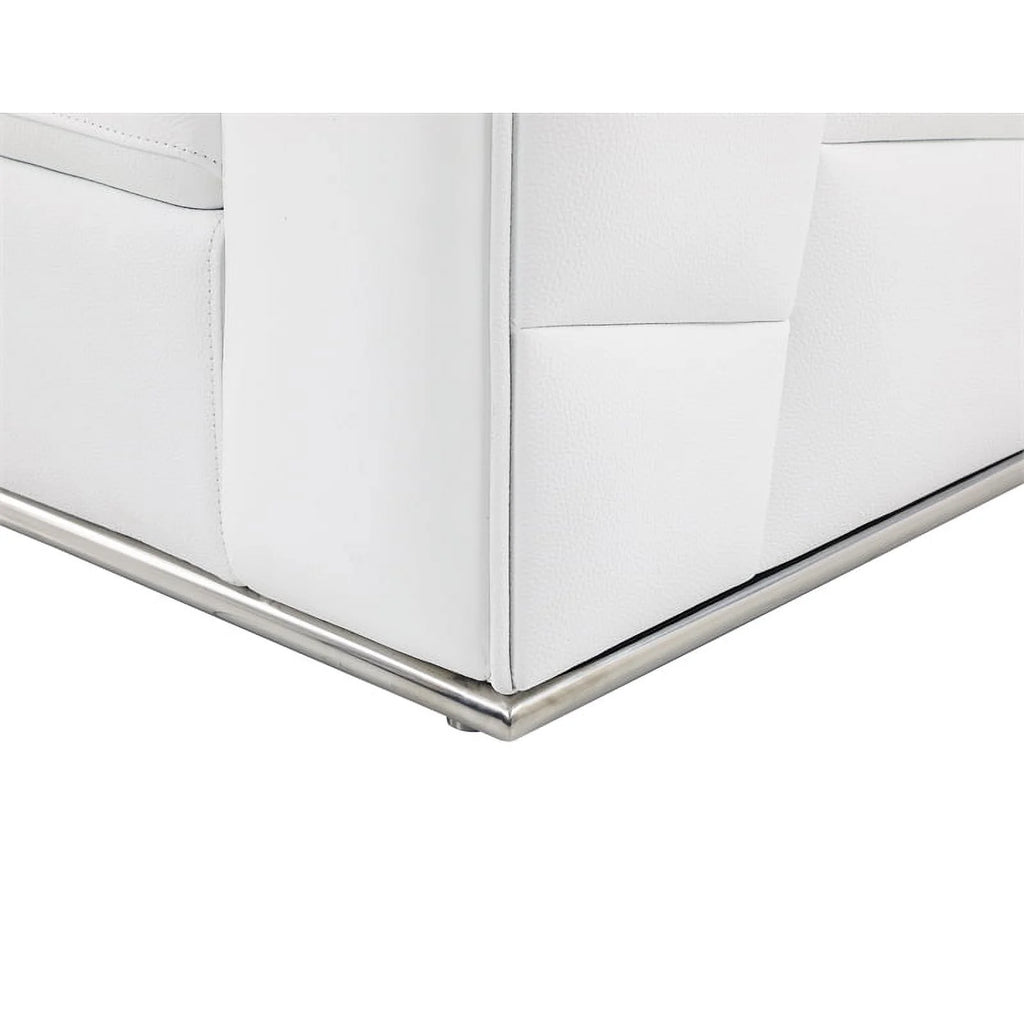 White Italian Top Grain Leather Sectional L6404