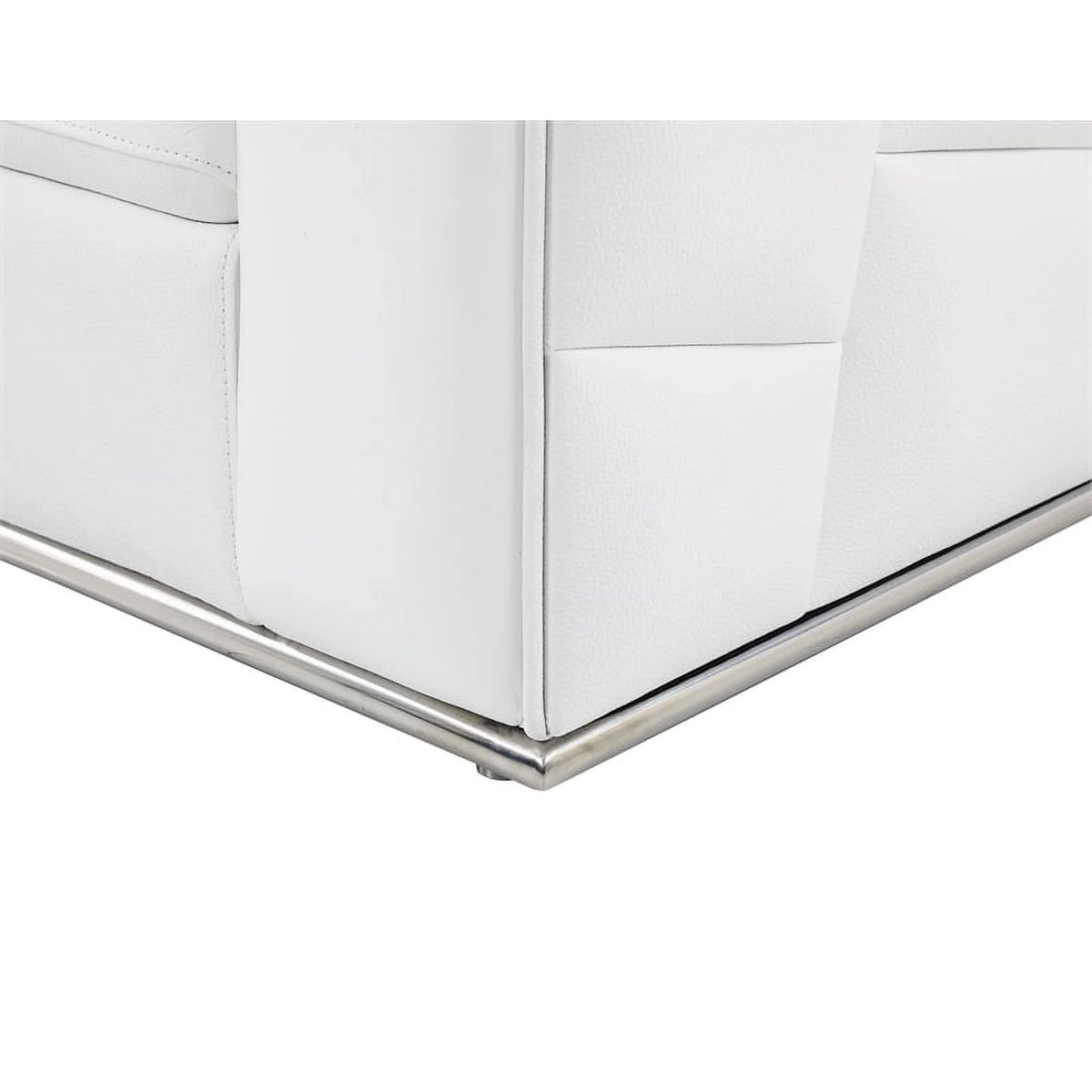 White Italian Top Grain Leather Sectional L6404